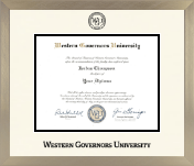 Western Governors University diploma frame - Icon in Light Champagne