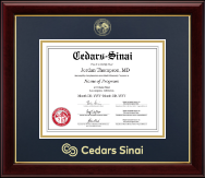 Cedars Sinai Medical Center certificate frame - Gold Embossed Certificate Frame in Gallery