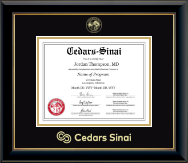 Cedars Sinai Medical Center certificate frame - Gold Embossed Certificate Frame in Onyx Gold