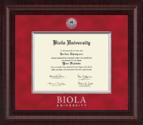 Biola University diploma frame - Presidential Silver Engraved Diploma Frame in Premier