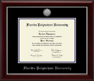 Florida Polytechnic University diploma frame - Silver Engraved Medallion Diploma Frame in Gallery Silver