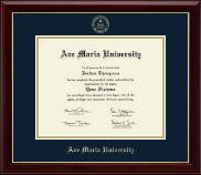 Ave Maria University diploma frame - Gold Embossed Diploma Frame in Gallery
