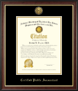 PTIN Directory Inc. certificate frame - Certified Public Accountant Gold Engraved Medallion Certificate Frame in Studio Gold