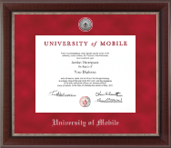 University of Mobile diploma frame - Silver Engraved Medallion Diploma Frame in Chateau