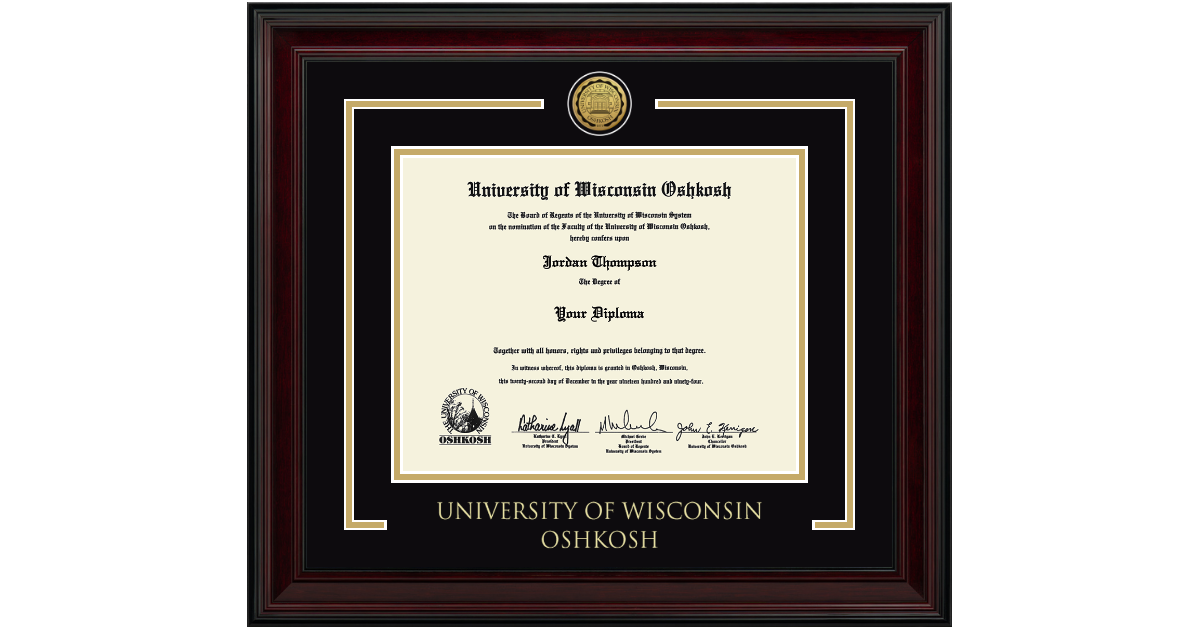 Showcase Diploma Frame in Encore University of Wisconsin Oshkosh - Item ...