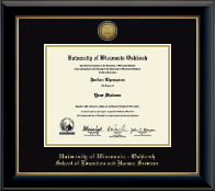 University of Wisconsin Oshkosh diploma frame - Gold Engraved Medallion Diploma Frame in Onyx Gold