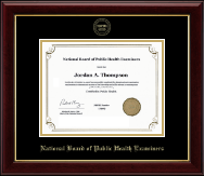 National Board of Public Health Examiners certificate frame - Gold Embossed Certificate Frame in Gallery