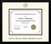 National Board of Public Health Examiners certificate frame - Icon Certificate Frame in Gotham