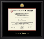 Harvard University diploma frame - Gold Engraved Medallion Diploma Frame in Midnight