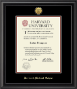 Harvard University diploma frame - Gold Engraved Medallion Diploma Frame in Midnight
