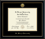 St. Mary's University diploma frame - Gold Engraved Medallion Diploma Frame in Onyx Gold