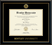 Bentley University diploma frame - Gold Engraved Medallion Diploma Frame in Onyx Gold
