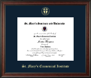 St. Mary's Ecumenical Institute diploma frame - Gold Embossed Diploma Frame in Studio