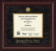 University of Wisconsin Oshkosh diploma frame - Presidential Gold Engraved Diploma Frame in Premier