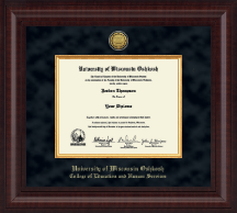 University of Wisconsin Oshkosh diploma frame - Presidential Gold Engraved Diploma Frame in Premier