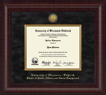 University of Wisconsin Oshkosh diploma frame - Presidential Gold Engraved Diploma Frame in Premier