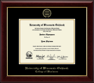University of Wisconsin Oshkosh diploma frame - Gold Embossed Diploma Frame in Gallery