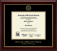 University of Wisconsin Oshkosh diploma frame - Gold Embossed Diploma Frame in Gallery