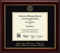 University of Wisconsin Oshkosh diploma frame - Gold Embossed Diploma Frame in Gallery