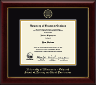 University of Wisconsin Oshkosh diploma frame - Gold Embossed Diploma Frame in Gallery