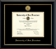 University of San Francisco diploma frame - Gold Engraved Medallion Diploma Frame in Onyx Gold