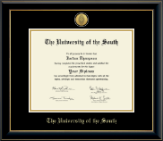 The University of the South diploma frame - Gold Engraved Medallion Diploma Frame in Onyx Gold