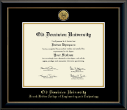 Old Dominion University diploma frame - Gold Engraved Medallion Diploma Frame in Onyx Gold