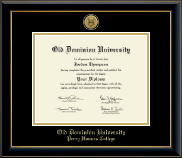 Old Dominion University diploma frame - Gold Engraved Medallion Diploma Frame in Onyx Gold