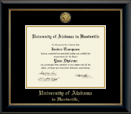 The University of Alabama Huntsville diploma frame - Gold Engraved Medallion Diploma Frame in Onyx Gold