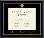 Southern New Hampshire University diploma frame - Gold Engraved Medallion Diploma Frame in Onyx Gold