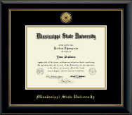 Mississippi State University diploma frame - Gold Engraved Medallion Diploma Frame in Onyx Gold