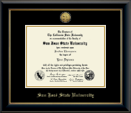 San Jose State University diploma frame - Gold Engraved Medallion Diploma Frame in Onyx Gold