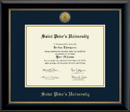 Saint Peter's University diploma frame - Gold Engraved Medallion Diploma Frame in Onyx Gold