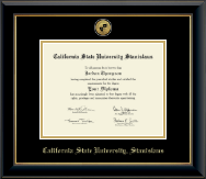 California State University Stanislaus diploma frame - Gold Engraved Medallion Diploma Frame in Onyx Gold