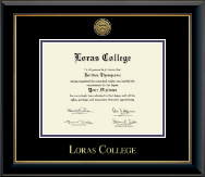 Loras College diploma frame - Gold Engraved Medallion Diploma Frame in Onyx Gold