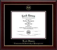 Lock Haven Commonwealth of Pennsylvania diploma frame - Gold Embossed Diploma Frame in Gallery