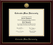 Colorado Mesa University diploma frame - Gold Engraved Medallion Diploma Frame in Galleria