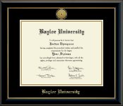 Baylor University diploma frame - Gold Engraved Medallion Diploma Frame in Onyx Gold