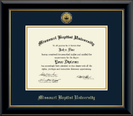 Missouri Baptist University diploma frame - Gold Engraved Medallion Diploma Frame in Onyx Gold