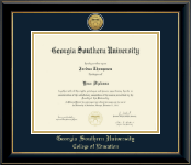 Georgia Southern University diploma frame - Gold Engraved Medallion Diploma Frame in Onyx Gold