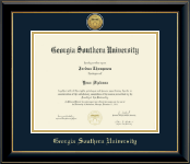 Georgia Southern University diploma frame - Gold Engraved Medallion Diploma Frame in Onyx Gold