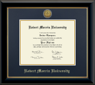 Robert Morris University in Pennsylvania diploma frame - Gold Engraved Medallion Diploma Frame in Onyx Gold