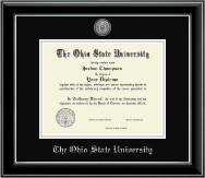 The Ohio State University diploma frame - Silver Engraved Medallion Diploma Frame in Onyx Silver