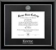 Keene State College diploma frame - Silver Engraved Medallion Diploma Frame in Onyx Silver