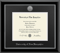 University of New Hampshire diploma frame - Silver Engraved Medallion Diploma Frame in Onyx Silver