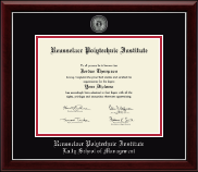 Rensselaer Polytechnic Institute diploma frame - Masterpiece Medallion Diploma Frame in Gallery Silver