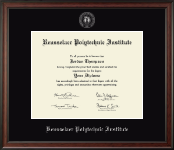 Rensselaer Polytechnic Institute diploma frame - Silver Embossed Diploma Frame in Studio