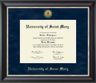 University of Saint Mary diploma frame - Gold Engraved Medallion Diploma Frame in Noir