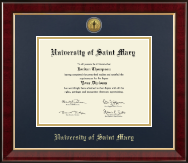University of Saint Mary diploma frame - Gold Engraved Medallion Diploma Frame in Murano