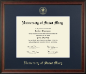 University of Saint Mary diploma frame - Gold Embossed Diploma Frame in Studio
